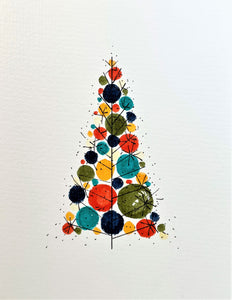 Christmas Baubles Hand Painted Card from eDgE dEsiGn London 