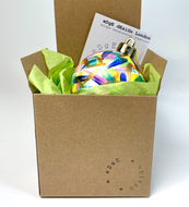 Hand Painted Christmas Bauble - White, Pink, Gold, Teal, Yellow and Navy