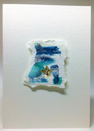 Original Handcrafted Christmas Card - Star Collection - Blue, Jade, Turquoise and Silver Abstract with Star - eDgE dEsiGn London