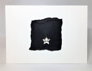 Original Handcrafted Christmas Card - Star Collection - Black with Silver Star - eDgE dEsiGn London