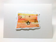 Original Handcrafted Christmas Card - Star Collection - Yellow, Orange, Pink and Gold - eDgE dEsiGn London