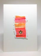 Original Handcrafted Christmas Card - Star Collection - Red, Pink, Yellow, Orange and Gold - eDgE dEsiGn London