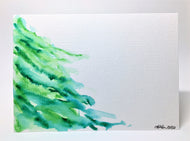 Original Hand Painted Christmas Card - Tree Collection - Abstract section - eDgE dEsiGn London
