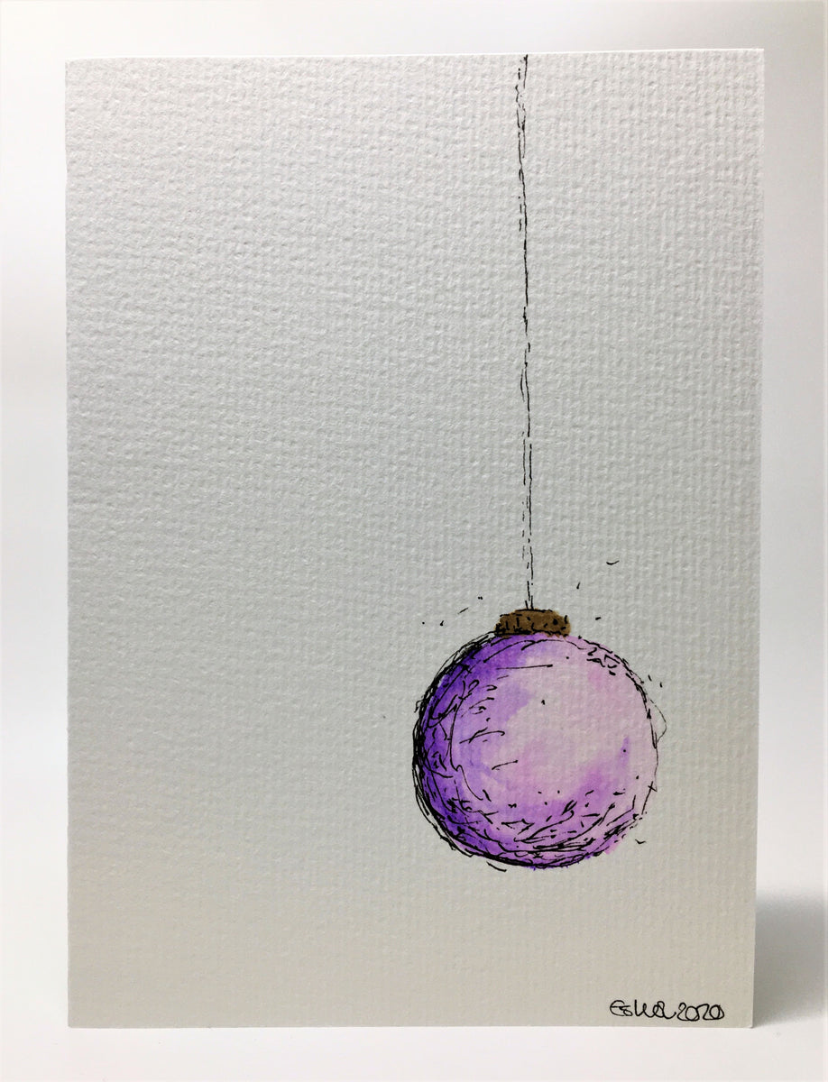 original-hand-painted-christmas-card-bauble-collection-lilac-and