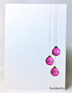 Small Pink and Gold Baubles - Hand Painted Christmas Card