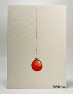 Little Red Bauble - Hand Painted Christmas Card