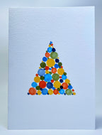 Modern Abstract Circle Tree - Hand Painted Christmas Card