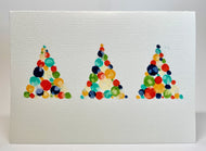 Modern Multicolour Abstract Circle Trees - Hand Painted Christmas Card