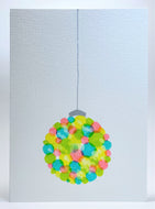 Large Abstract Fluoro Circle Bauble - Hand Painted Christmas Card