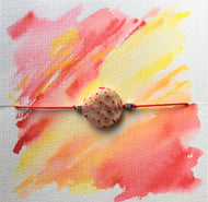 Red cord bracelet - Millefiori red/white bead - Colour and Charm Collection - eDgE dEsiGn London