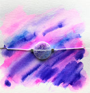 White cord bracelet - Millefiori clear/white bead - Colour and Charm Collection - eDgE dEsiGn London