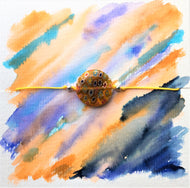 Yellow cord bracelet - Millefiori multicolour bead - Colour and Charm Collection - eDgE dEsiGn London