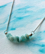 Silver chain necklace with Turquoise Amazonite beads - eDgE dEsiGn London