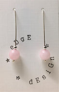 Sterling Silver drop earrings - Rose Quartz