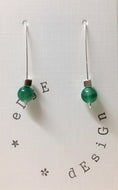 Sterling Silver drop earrings - Jade and Silver Cube