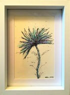 Blue/Lilac Flower - Framed Original Watercolour Painting - eDgE dEsiGn London