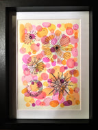 Original Framed Artwork Abstract Circles and Stars - eDgE dEsiGn London