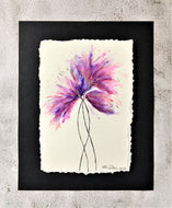 Abstract Flower Design - Framed Original Watercolour Painting