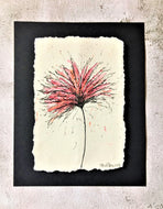Big, Spiky, Pink and Red Flower - Framed Original Watercolour Painting