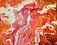Acrylic Pour Painting - Pretty in Pink