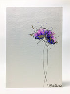 Purple, Gold and Pink Poppies - Hand Painted Greeting Card