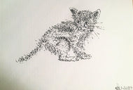 Hand Drawn Greeting Card - Kitten 1 - eDgE dEsiGn London