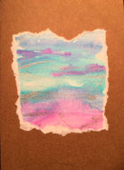 Handpainted Watercolour Greeting Card - Blended Stripes with silver on Pink/Blue/Purple - eDgE dEsiGn London