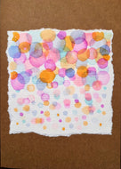 Handpainted Watercolour Greeting Card - Abstract Bubbles Blue/Pink/Purple/Turquoise/Orange - eDgE dEsiGn London