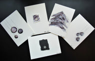 Original Hand painted Christmas cards - 5 unique designs - black, silver and grey - eDgE dEsiGn London