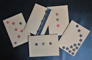 Original Handmade Christmas Cards - 5 unique designs - Black, Red and Gold Stars - eDgE dEsiGn London