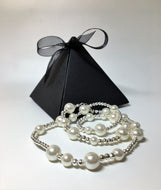 Beaded 'Lacelet' - necklace and bracelet - silver and pearl - eDgE dEsiGn London