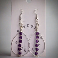 Amethyst Teardrop Earrings - silver plated - eDgE dEsiGn London