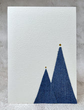 Abstract Denim Christmas Trees - Handmade Christmas Card
