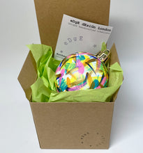 Hand Painted Christmas Bauble - White, Pink, Gold, Teal, Yellow and Navy