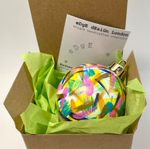 Hand Painted Christmas Bauble - White, Pink, Gold, Teal, Yellow and Navy