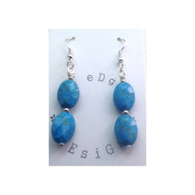 Turquoise Bead Drop Earrings - Silver plated - eDgE dEsiGn London