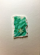 Original Hand Painted Christmas Card - Snowflake Collection - Green 2 - eDgE dEsiGn London