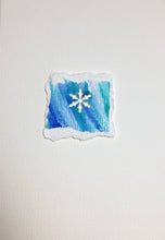 Original Hand Painted Christmas Card - Snowflake Collection - Blue/Green 3 - eDgE dEsiGn London