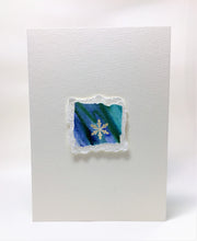 Original Hand Painted Christmas Card - Snowflake Collection - Blue/Green 4 - eDgE dEsiGn London