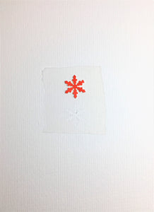 Original Hand Painted Christmas Card - Snowflake Collection - Red/Opaque - eDgE dEsiGn London