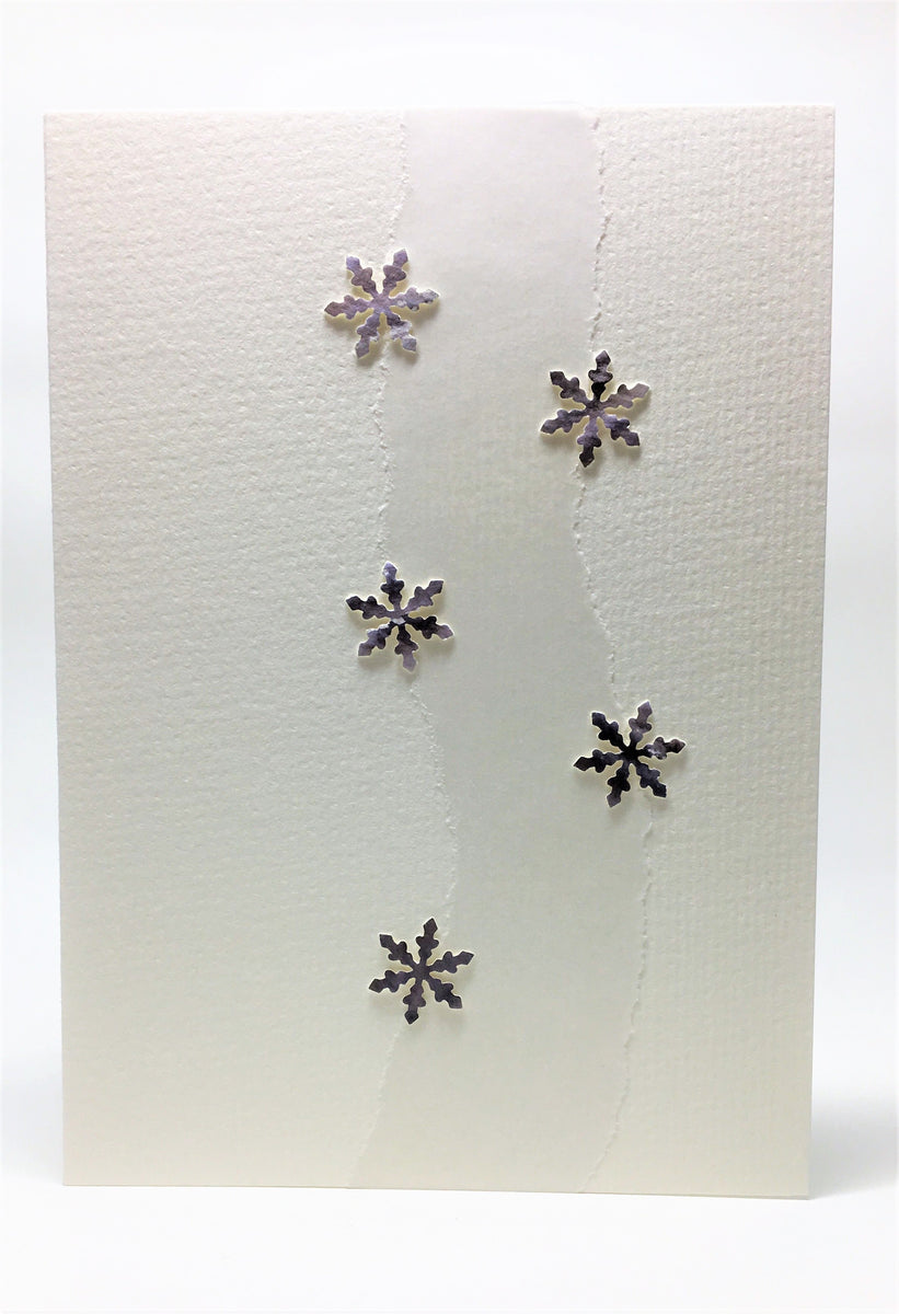 Original Hand Painted Christmas Card - Snowflake Collection - Grey ...