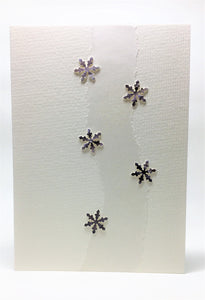 Original Hand Painted Christmas Card - Snowflake Collection - Grey/Black - eDgE dEsiGn London