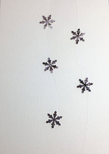 Original Hand Painted Christmas Card - Snowflake Collection - Grey/Black - eDgE dEsiGn London
