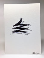 Original Hand Painted Christmas Card - Tree Collection - Black Abstract - eDgE dEsiGn London