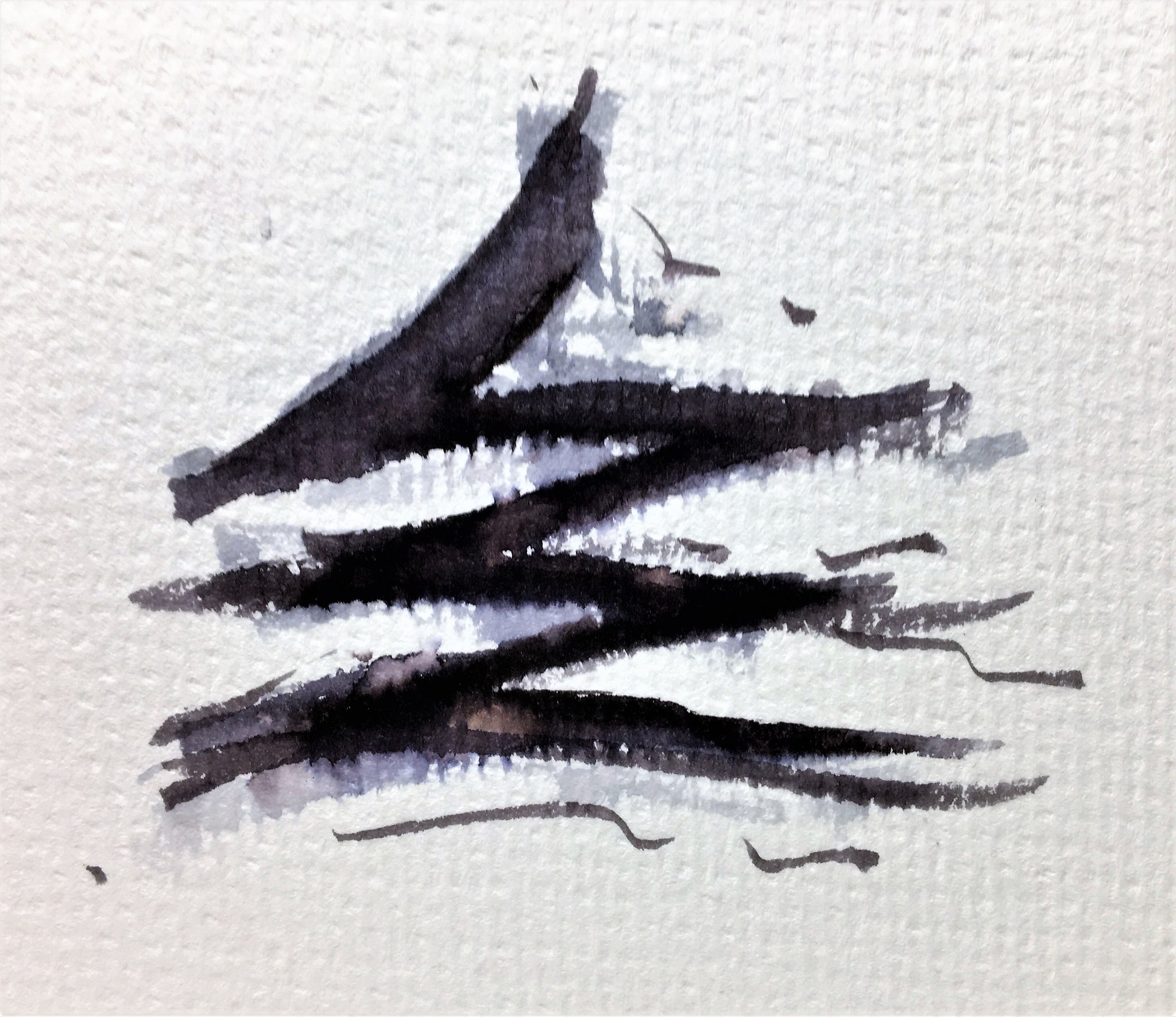 Original Hand Painted Christmas Card - Tree Collection - Black Abstract ...