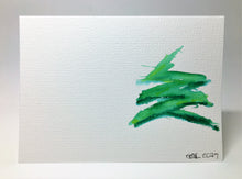 Original Hand Painted Christmas Card - Tree Collection - Green Splatter #2 - eDgE dEsiGn London