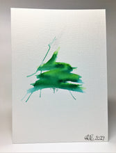 Original Hand Painted Christmas Card - Tree Collection - Green Splatter #3 - eDgE dEsiGn London