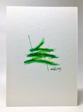 Original Hand Painted Christmas Card - Tree Collection - Green Splatter #4 - eDgE dEsiGn London