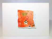 Original Handcrafted Christmas Card - Star Collection - Pink, Purple, Orange and Gold - eDgE dEsiGn London