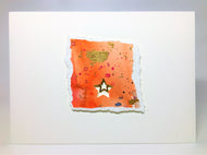 Original Handcrafted Christmas Card - Star Collection - Pink, Purple, Orange and Gold - eDgE dEsiGn London